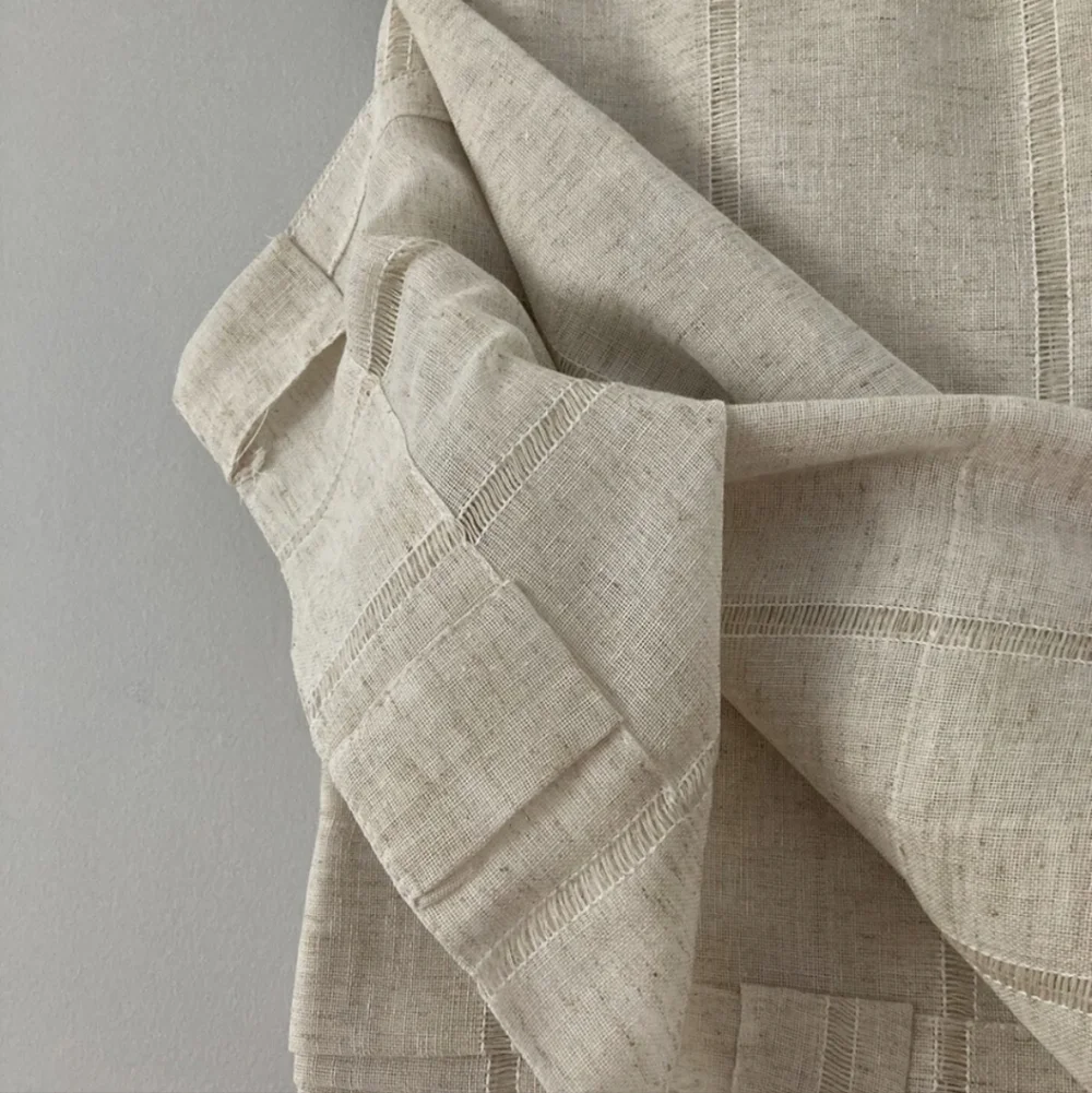2 LAUREN Neutral Woven Linen Blend Back Tab Pocket Panel 54